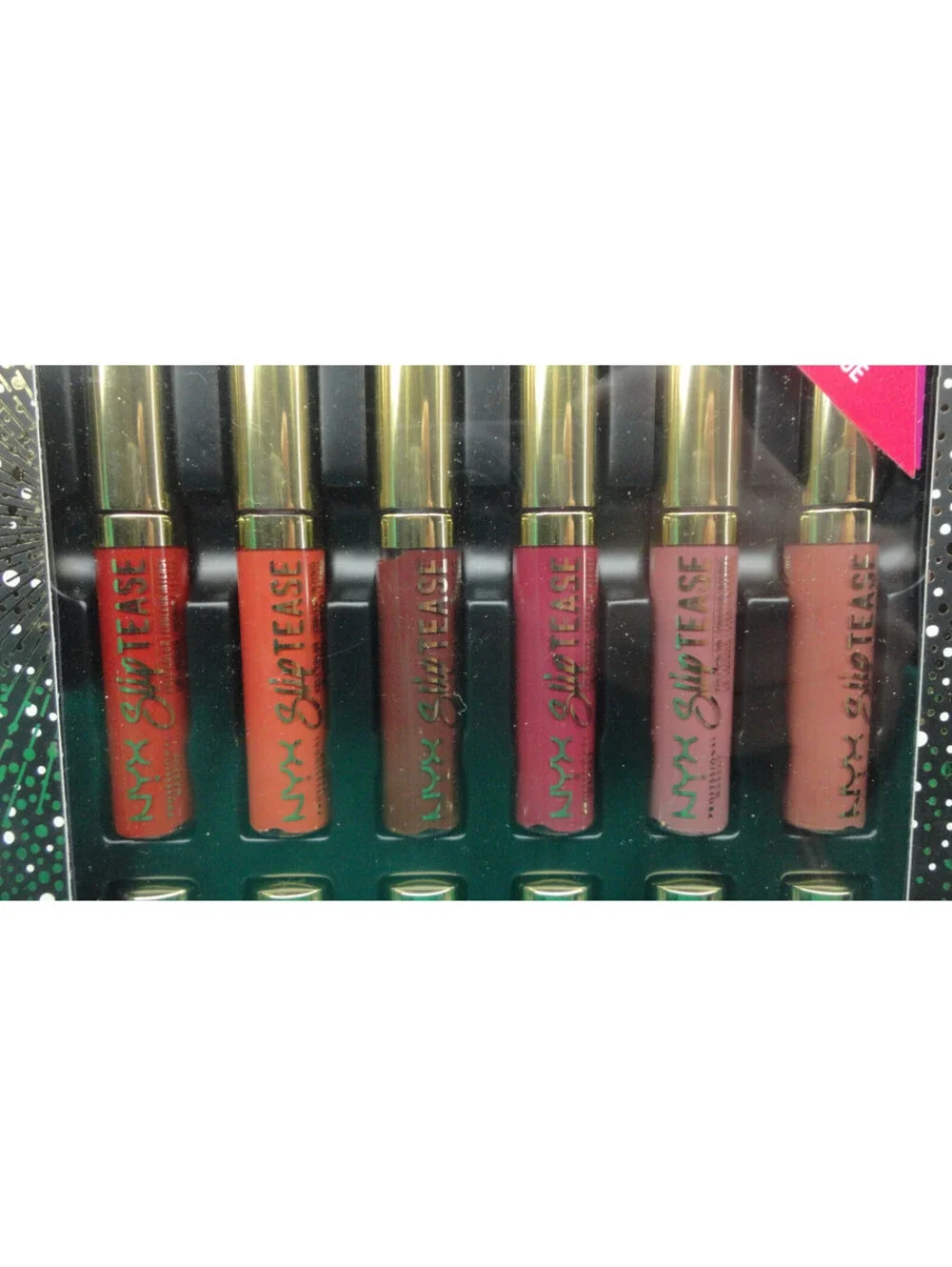 NYX Cosmetics 12 Pc Lip Lacquer Travel size Set Slip Tease Vault Love Disco Lust